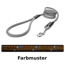 klassische Hundeleine - M - 145cm - braun mit blauen und grauem Streifen